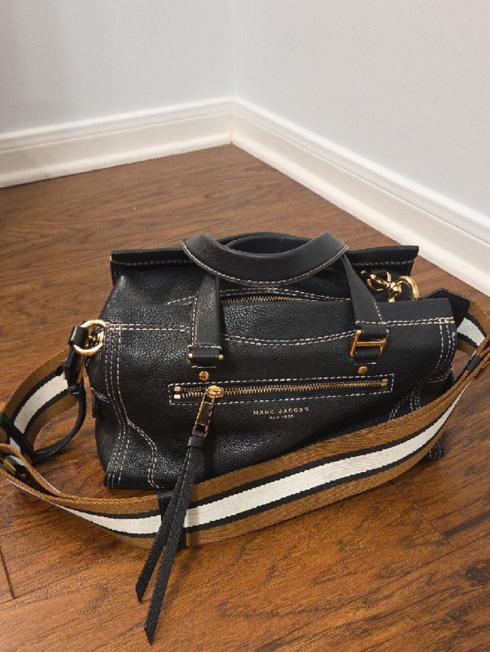 Marc Jacobs Black Satchel with Gold Hardware - Picture 2 of 16
